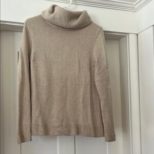 Women's Beige Turtleneck Sweater